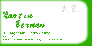 martin berman business card